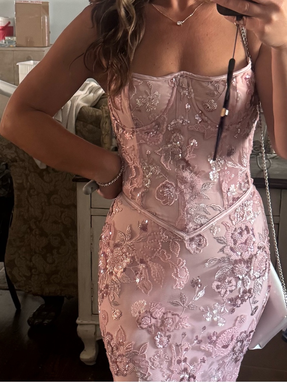 House of CB hand beaded Naima dress Med AC Cup - Picture 5 of 9